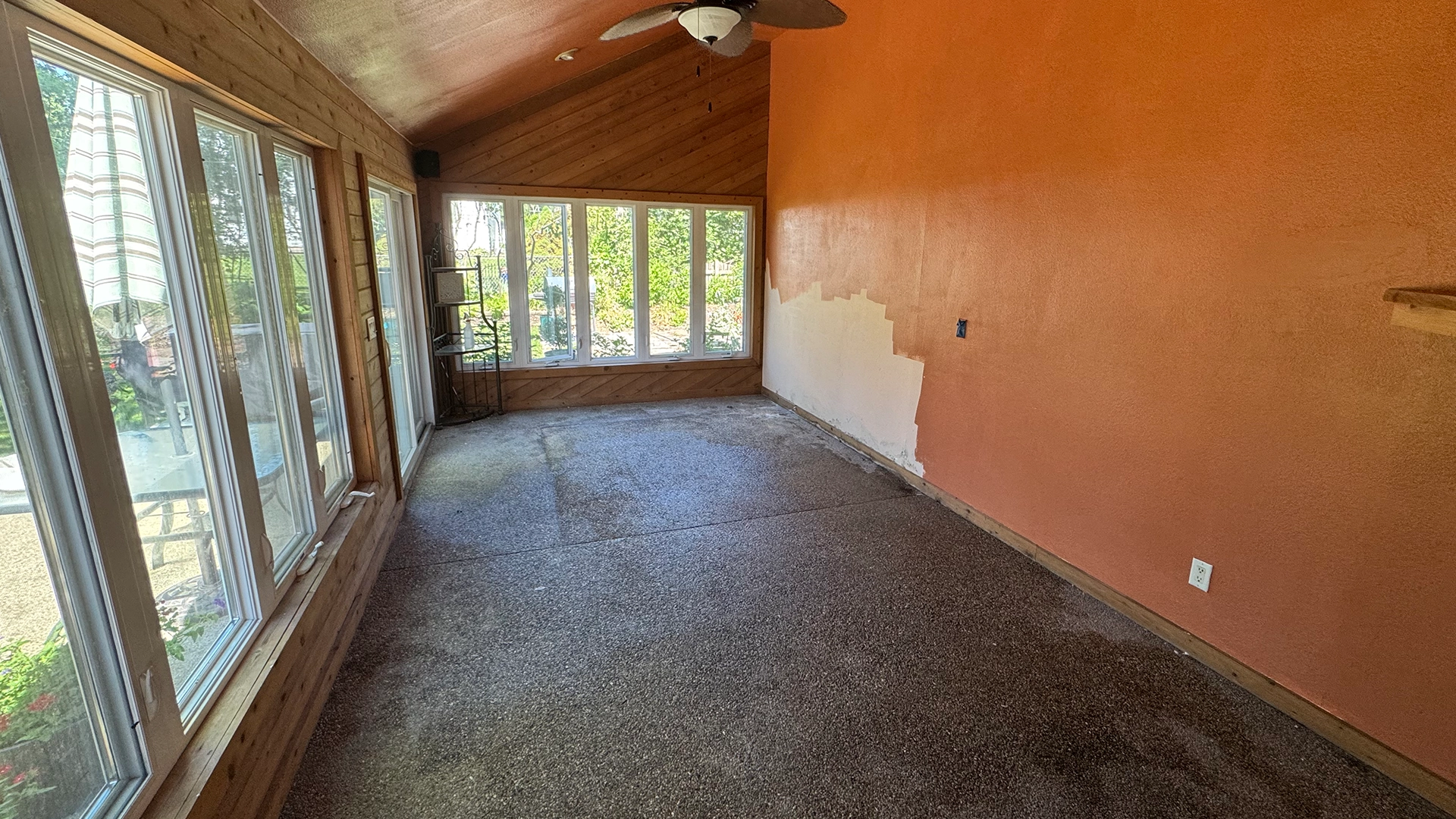 Hot tub area after cleanup