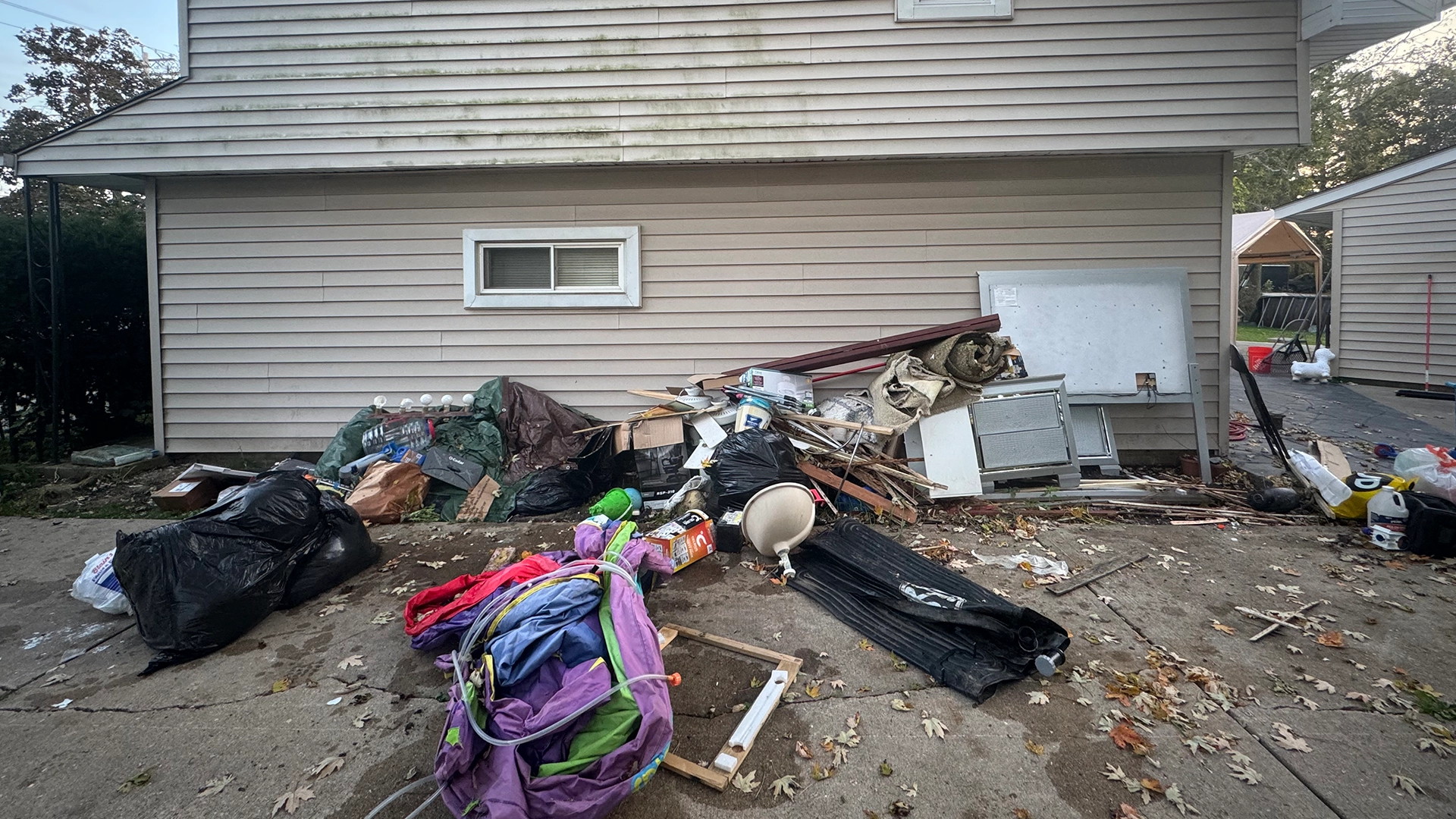 Outside house before cleanup